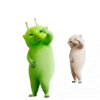 绿色外星小猫魔性跳舞gif