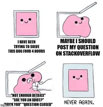 Thanks for the encouragement stackoverflow
