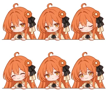 Claude娘探头看板表情六连