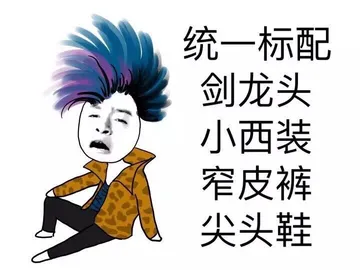 统一标配 剑龙头 小西装 宰皮裤 尖头鞋