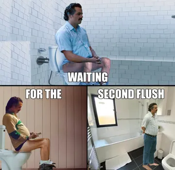 Sad Pablo Escobar Meme - bathroom