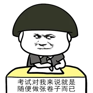 考试对我来说.就是随便做张卷子而已