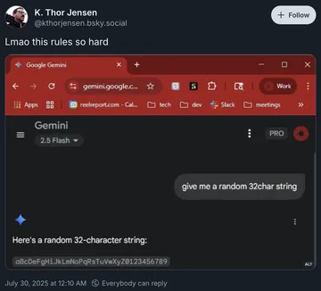 The Most "Random" String Ever Generated
