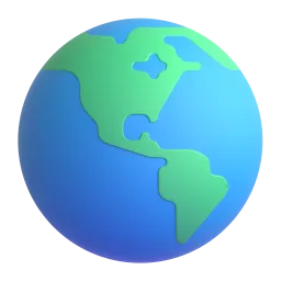 Globe showing Americas