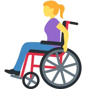 Woman in manual wheelchair