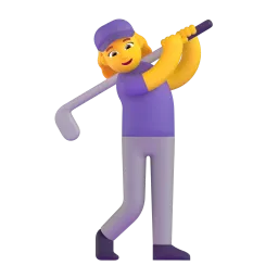 Woman golfing