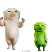 绿色外星小猫魔性跳舞gif