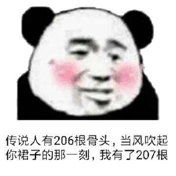 传说人有206根骨头，当风吹起你裙子的那一刻；我有了207根