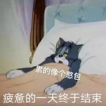 累的像个憨包 疲惫的一天终于结束（汤姆猫）