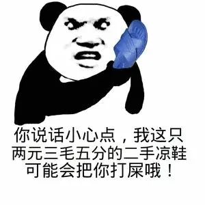 心点，我这只两元三毛五分的二手凉鞋可能会把你打屎哦!