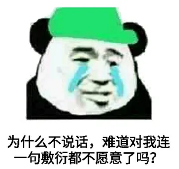 为什么不说话,难道对我连一句敷衍都不愿意了吗