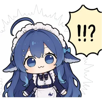 Q版DeepSeek娘穿蓝白女仆装