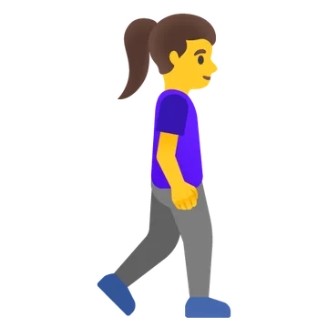 Woman walking facing right