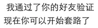 我通过了你的好友验证，现在你可以开始套路了