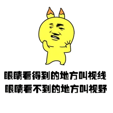眼睛看得到的地方叫视线 眼睛看不到的地方叫视野
