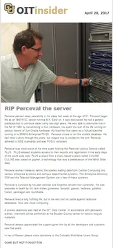 The college I go to issues obituaries for dead servers.