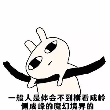 一般人是体会不到横看成岭侧成峰的魔幻境界的