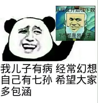 我儿子有病，经常幻想自己有七孙，希望大家多包涵