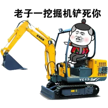 老子一挖掘机铲死你
