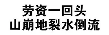 劳资一回头，山崩地裂水倒流