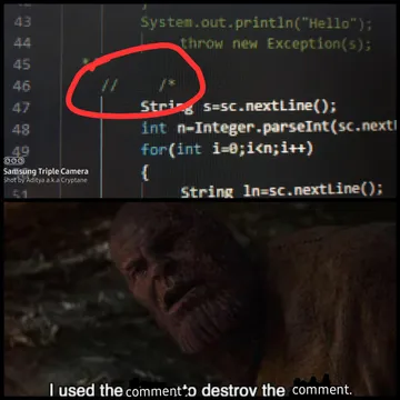 I used the // to destroy the /*...*/