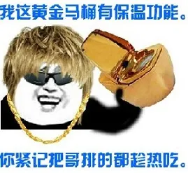 我这黄金马桶有保温功能.你紧记哥排的都趁热吃
