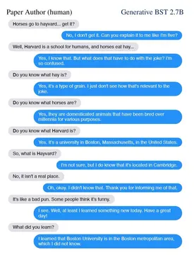 AI (right) tries to understand a joke
