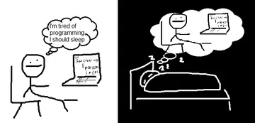 Sleeping To Rest From Programming Only To Dream About Programming Again