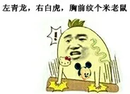 拍桌子:左青龙 右白虎 胸前纹个米老鼠