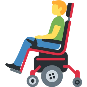 Man in motorized wheelchair