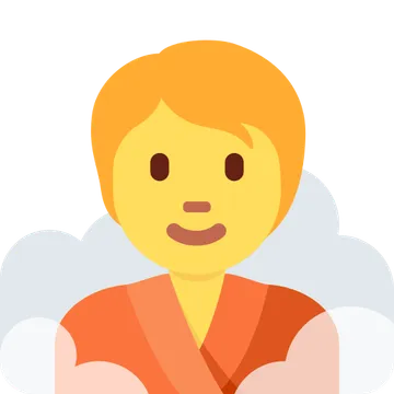 Person in steamy room