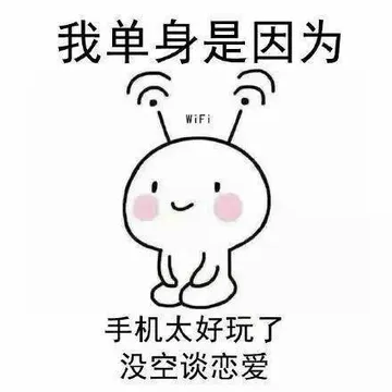 我单身是因为Wifi手机太好玩了.没空谈恋爱