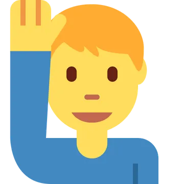 Man raising hand