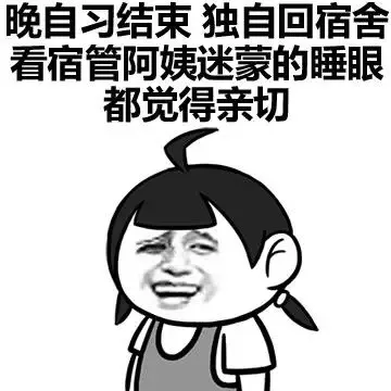 晚自习结束 独自回宿舍看宿管阿姨迷蒙的睡眼都觉得亲切