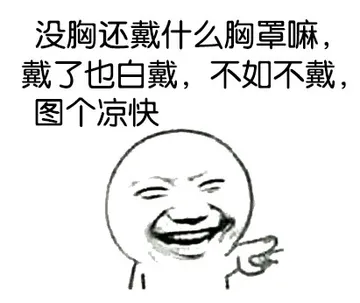 没胸还戴什么胸罩嘛，戴了也白载，不如不戴，图个凉快