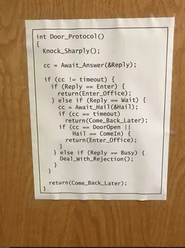 Sign on the professor’s door