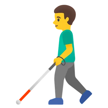 Man with white cane