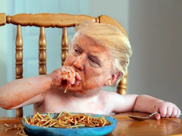 Trump greedy sloppy emotional child