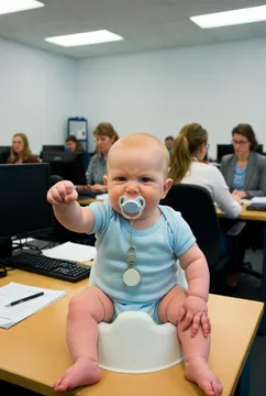 Stone Fat Boy Baby Office workers Boss snicker laughing