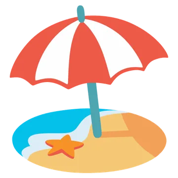 Beach with umbrella