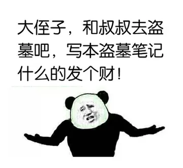 大侄子，和叔叔去盗墓吧，写本盗墓笔记什么的发个财！