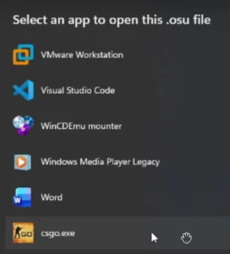 Select An App To Open