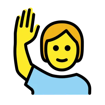 Person raising hand