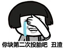 你块第二次投胎吧，丑渣