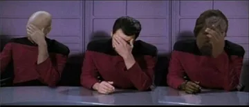Picard, Riker, Worf Triple Facepalm