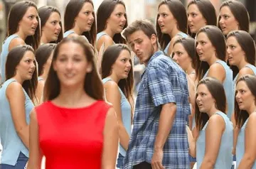 Distracted boyfriend multiple girls