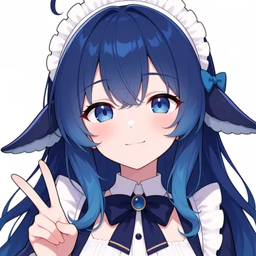 DeepSeek娘女仆装比耶头像