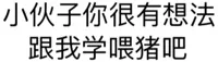 小伙子你很有想法跟我学喂猪吧