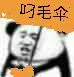 叼毛伞（熊猫头打伞表情包）