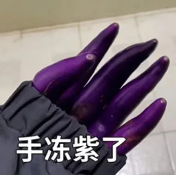 手冻紫了